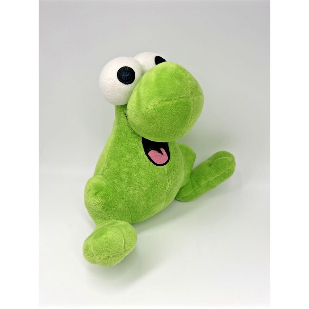 Nerds Candy Green Frog Stuffed Animal Plush Toy 7" Tall Happy Smile Big Eyes